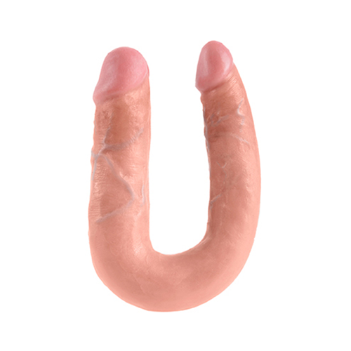 King Cock - Gebogen dubbele dildo - 35 cm